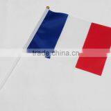 wholesale France hand national flag with plastic pole