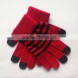 Ladies Knitted Gloves Touch Screen Stripe Gloves Texting Capacitive Smartphone thumbnail-1