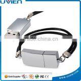 16GB Silver Metal Bracelet Design USB Flash Drive With Key Ring thumbnail-1