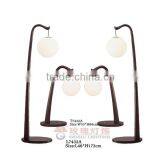 Wood Lamp With White Polish Glass Lampshade thumbnail-1