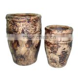 terracotta set of 2 round reproduction antique vase
