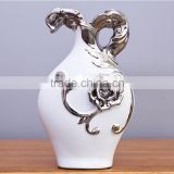 Fine Jingdezhen porcelain ceramic white silver european vase for wholsale
