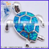 Custom Lab Created Blue Fire Opal Boulder Opal Pendant Necklace Pendant