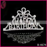 Korea Design Happy Birthday Crystal Crown Tiara For Party thumbnail-1