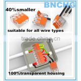 directly factory 221 series wago cable joint connector 100% transparent with orange lever