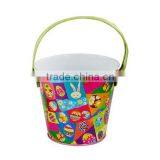 Small metal tin bucket with handle for easter