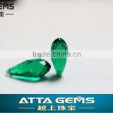 AAA green quartz tear drop cut - created emerald