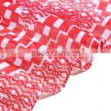 Plaid Red Color Infinity 100% Polyester Scarf thumbnail-4