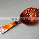 Orange Color Stainless Steel Tea Strainer, Cocktail Strainer, Bar Tools thumbnail-1