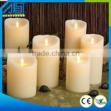 2015 Wax LED Candle Pillar Moving Wick Wedding Use Wax LED Candle Scented Led Candle Light