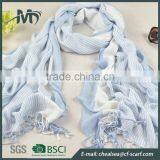 Woven Viscose Scarf Stripes Long Hijab Scarf Women Exquisite Scarf thumbnail-4