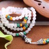 Handcraft Long Beautiful Cystal Beades Necklace Sweater Chain With Silver Ornament thumbnail-4