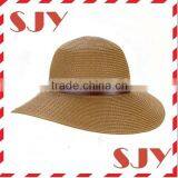 Hot Selling Lady Wide Brim Floppy Woven Paper Straw Hat thumbnail-2