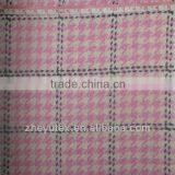 Plaid Houndstooth Blend Wool Fabric for Lady Coat