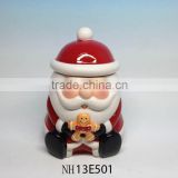 Best selling santa claus ceramic christmas cookie jars factory supply