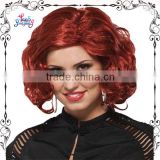 Short Cut Red Curly Adult Fashion Wig for Women