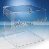 Wholesale Acrylic Donation Box With Brochure Holder/acrylic Donation Box With Sign Holder/acrylic Donation Box With Lock thumbnail-5