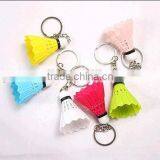 Colorful Real Feather Badminton Key /ring Chain, Cheap Price Promotion Badminton Keychain thumbnail-5