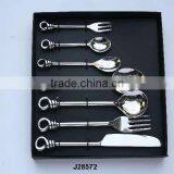 Hand Made Steel Cutlery Set in Mirror Polish Mirror Polished Loop Design thumbnail-1