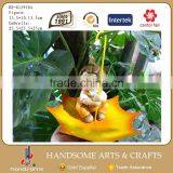 Outdoor Ceramic Child Figure and Iron Umbrella Decoration Garden Statues Metal Bird Feeder thumbnail-4
