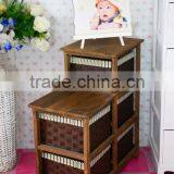 2015 Wooden Cabinet With Wicker Drawers thumbnail-1