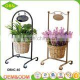 Tabletop Wholesale Metal Frame Wicker Artificial Handmade Decorate Hanging Flower Gift Basket thumbnail-2
