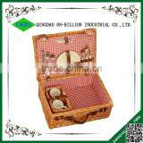 Cheap Vintage Rustic Outdoor Camping Basket Wicker Picnic Basket Set thumbnail-3