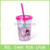 350ml Straw Mug With Flat Lid Kids Straw Mug thumbnail-1