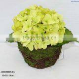 Artificial Hydrangeas With Rattan Pot thumbnail-1