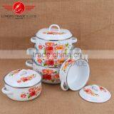 Enamel Polished Bulged Cooking Pot Enamel Casserole Set Stew Pot Enamel Ceramic Soup Pot thumbnail-1