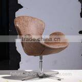 YY209 Voage Egg Commercial Swivel Vintage Retro Cheap Price PU Leather Arm Salon Chair Restaurant Coffee Shop Pub Office Chair thumbnail-4