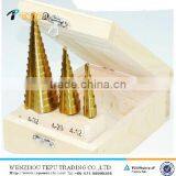 Tin Coated. 3pcs HSS Step Drill Set in Wood Bix Packing thumbnail-1