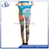 KX016 Polyester Women's Novelty Leggings with Colorful Eye 2017