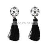 Bohemian Jewelry Zircon Gems With Long Colorful Tassel Charms Earrings for Women thumbnail-2