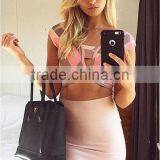 2015 New Fashion 2 Piece Set Knee Length Jacquard Rayon Bodycon HL Bandage Dress Cocktail Party Dress thumbnail-1