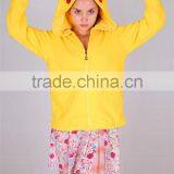 2017 Cheap Yellow Polar Fleece Animal Hoody Women Winter Bomber Jacket Wholesale thumbnail-4