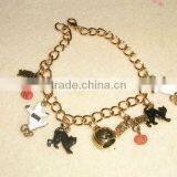 Halloween Chain Bracelet With Ghost and Pumpkin Charms, Gold Chain Bracelet for Halloween Day thumbnail-1