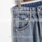 Simple Clothing Hole Torn Female Jeans Women's Cool Denim Pants Straight Jeans for Girl Destroyed Casual Pants thumbnail-4