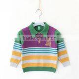 Baby Stripe Sweater Fashion Turn Down Collar Children Products thumbnail-2