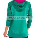 Fashion Women's Clothing 100% Polyester Raglan Tech Fleece Hoodie With Hood thumbnail-2