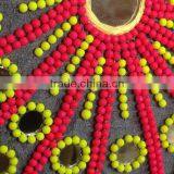 Grey Mandala Pillow, Neon Beads Pillow, Grey Decorative Pillow, Grey Neon Pillow, Grey Throw Pillow, , Grey Beaded Pillow thumbnail-3