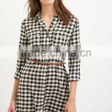 Hot Seller Slim Pencil Women Dress,grid Patterned Women Dress Shirts thumbnail-2