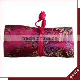 Purple Fashion Design Jewelry Roll Silk Jewelry Bag Made in China JR007 thumbnail-1