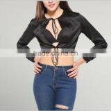 New Fashion Polyester Crop Top Cardigan 2017 Women thumbnail-2