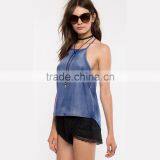 Hot Sell Latest Design Sleeveless Fashion Casual Ladies Blouse for Wholesale 2017 thumbnail-2