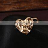 Zinc Based Alloy Hammered Charms Heart Gold Plated W/ Open Loop thumbnail-1