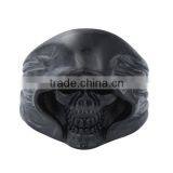 New Design Black Skull Titanium Steel Unadjustable Rings For Party thumbnail-1