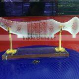 Crystal Khanjar Jambiya Etched Frosted Knife Sword Dagger as Arab Souvenir Gift thumbnail-1
