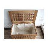 Solid Wood Bathroom Walnut Furniture , Gridding Large Laundry Box thumbnail-1