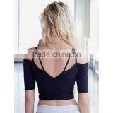 Women's Sports Yoga Sexy Racerback Tops Padded Striped Tank Top thumbnail-1